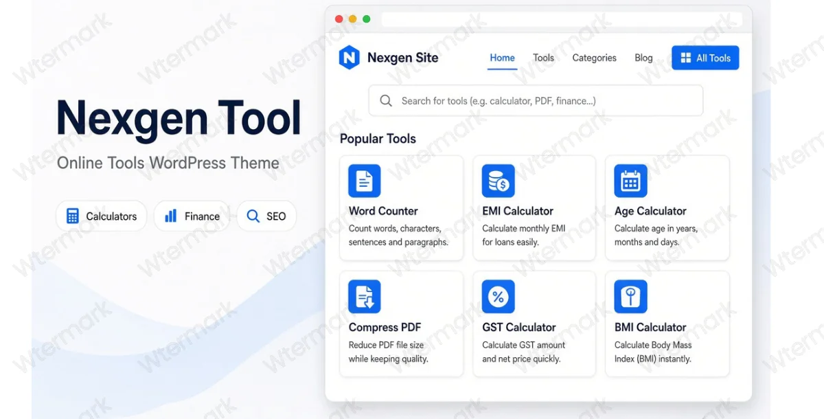 Nexgen Tool – Online Tools WordPress Theme